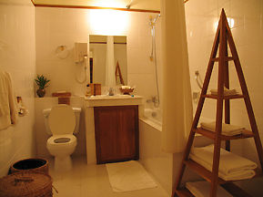 Bath room Photo of room inside Dusit Inya Lake hotel , Rangoon, Burma