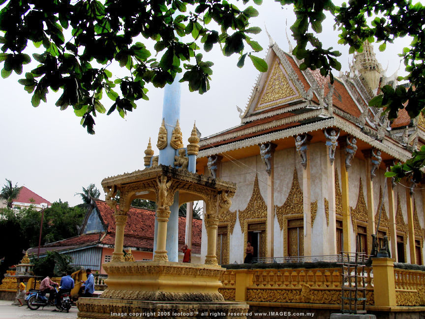 A typical Cambodian Buddhist Wat (temple) Loading ....