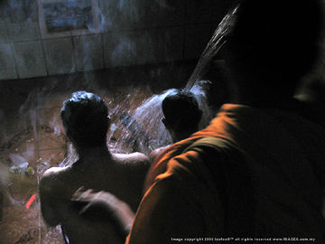 The holy water showering 