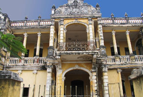 Old French Colonial stype building in Cambodia