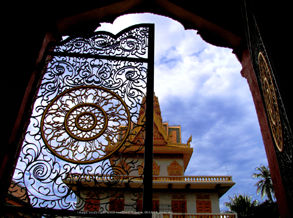 Inside a Buddhist squarter in Cambodia