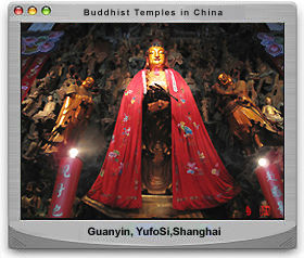 A beautiful GUAN YIN PUSA statue at YUFo Si, Shanghai City ...