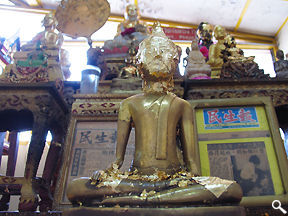 A Colse up detailed view of LIFTING BUDDHA at WAT BUPPHARAM THAI BUDDHIST TEMPLE