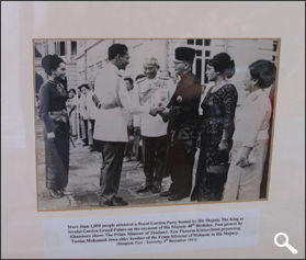 The late Prime Minister of Malaysia, Tuanku Abdul Rahman chatting with the youthful Thai King during their visit at 1967 to Penang