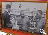 The Thai King with the Chief Abbot of Wat Chaiyamangalaram during his royal visit to the temple in 1967
