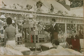 The Thai King at his youthful days performing ritual prayers at Wat Chaiyamangalaram (Wat Chai) Thai Buddhist Temple