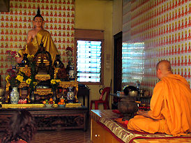 Peforming ritual blessing