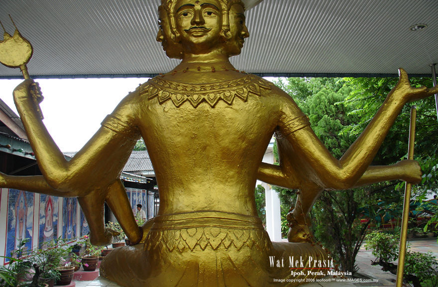 The reclining Buddha Image at Wat MekPrasit, A siamese Thai Buddhist Temple in Ipon City, Perak, Malaysia
