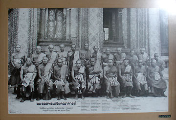 Thai Guru Monks at display in an old group photograph
