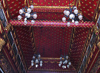 The ceiling of the Wat Pak Nam shown in classic ancient architecture