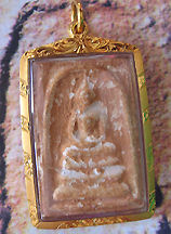 A ready framed amulet with silver at the back