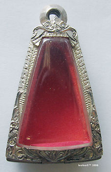 Decorative silver frame / case for housing a specific Buddhist portable Thai amulet