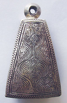 Decorative silver frame / case for housing a Buddhist portable Thai amulet