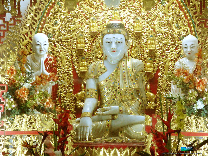 Magnificent aged/old marble Buddha from INDIA that resides at SAN Bao Dong Cave Temple in Ipoh, Perak, Malaysia
