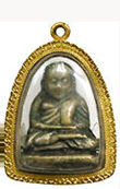 A framed Luang Phor Ngern  Roop Lor mini statue