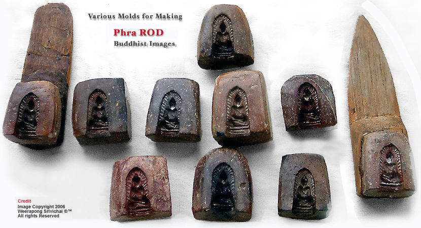 Various moldings block for making the famous Wat Phra Singth Phra ROD images back in 2496