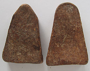 Rear section vew of the plain molds for two Thai Buddhist amulets