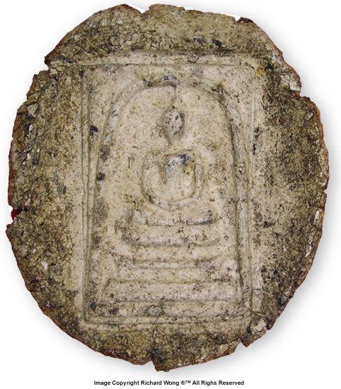 An original UNCUT mold at the stage of producing a Thai Soomdej WRK Amulet
