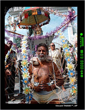 vel kavadi, the portable altar during the Thaipusam festival in Batu Caves, Kuala Lumpur