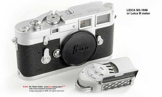 Leica M3 chrome double stroke, 1956 W/LEICA M meter