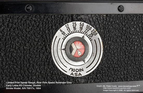 Old style Film remidner Disc with limited film speed range on Leica M3 early bodies