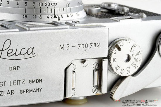 Early series of Leica M3-70078x body with all relevant early M3 features