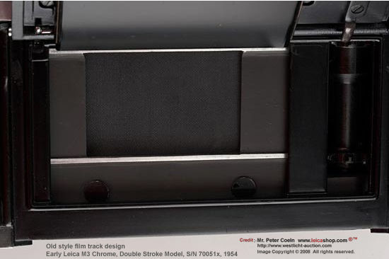 Old style Film track design in an Leather case for Leica M3 early bodies