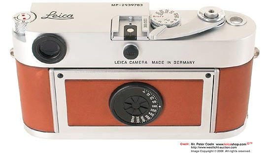 Rear view of a 2003 Leica MP Hermes Limited Edition