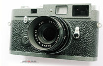 Photo Profile on  Leica MP LHSA 1968~2003 Special Edition rangefinder camera model side view with Elmar-M 50mm f/2.8