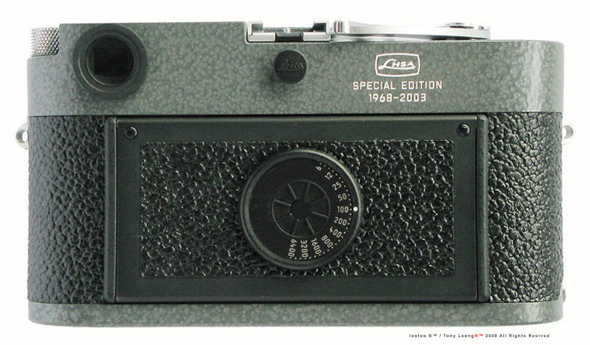 Rear Film back section with ASA input Disc, Leica MP LHSA 1968~2003 Special Edition in grey hammertone finish