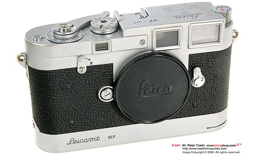 LEICA MP-313 chrome, double stroke w/Leicavit MP, 1957 front section view