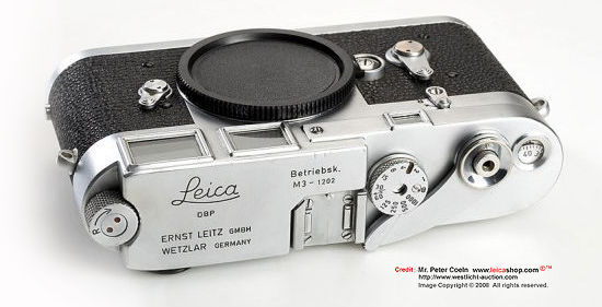 Top view of a Betriebsk Leica M3, 1960