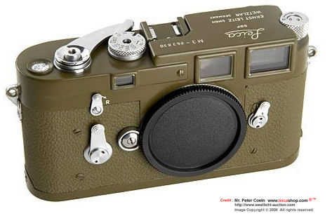 Leica M3 repainted Olive colored replica unit, 1957