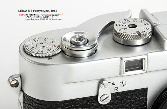 Front section view of a Prototype Leica M3 camera, 1952 by Leicashop