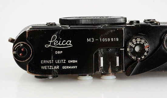 Sectional view on top plate,  Leica M3 Black Paint SS Model, 1962