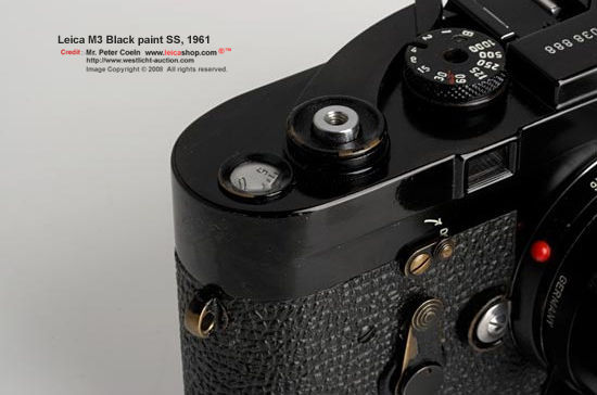 Section view of Leica M3 SS Black paint