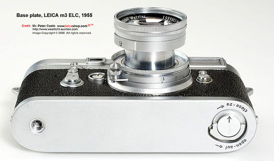 1955's Leica M3 ELC body w/Summicron 5cm 1:2 base plate