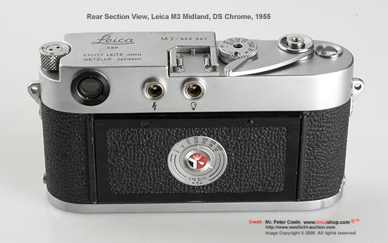 Rear Section View, Leica M3 Midland DS, Chrome, 1955