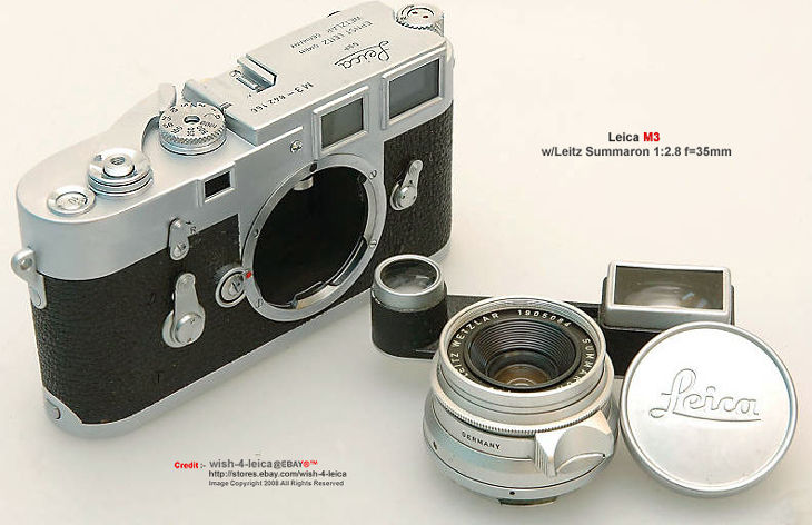 Leica M3 rangefinder camera with Ernst Leitz Wetzlar f=5cm 1:2.8  Summicron-M  