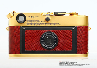 Leica M6 Sultan of Brunei Gold Edition w/Diamond Rear section view