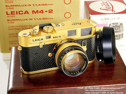 Leica M4-2 Gold Okar Barnack 10tth year 1879~1989 Gold plated edition with Gold plated Summilux-M 1:1.4/50mm lens