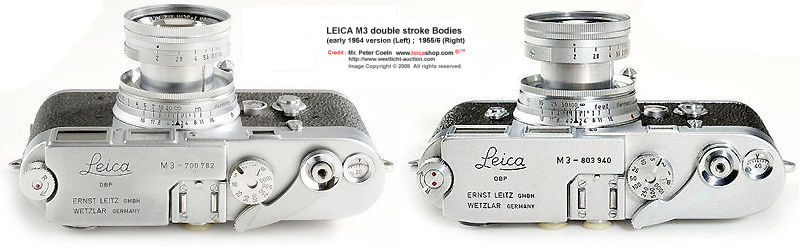 Top camera plate of a Leica M3 early double stroke unit with early S/N and Summicron 2/5cm 