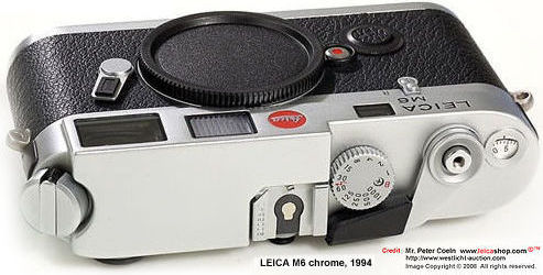 Leica M6 chrome, 1992 top view