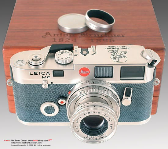 Leica M6 Platinum Anton Bruckener 1824~1896 100 years Edition, 1996 with original ELMAR-M 50mm f/2.8 Collapsible design and lens accessories