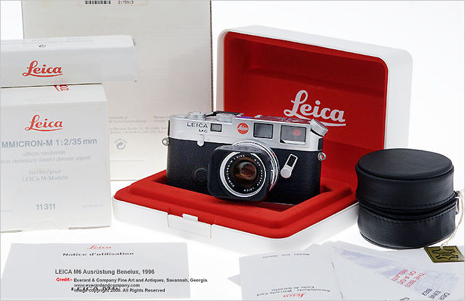 LEICA M6 Ausrstung Benelux Rangefinder Camera Model, 1996 with some of the accessories supplied