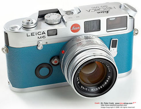 Leica M6 HISTORICA e.V Edition, 1995 for LEICA Historical Society of Germany 20th Anniversary front view with Summicron-M 1:2/50mm
