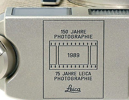 Engraving of 150 JAHRE PHOTOGRAPHIE 1989 75 JAHRE LEICA PHOTOGRAPHIE