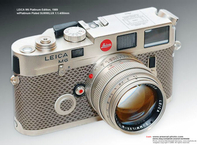 LEICA M6 Platinum plated Finish 150 Jahre Photographie/75 Jahre Leica Photographie Limited Edition model