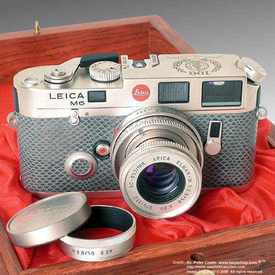 The collectible LEICA M6 Platinum Schmidt Group 1896~1996 100 Years / Centenary Edition, 1996 with ELMAR-M 1:2.8/50mm 