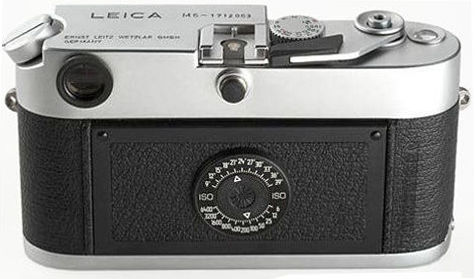 Rear section view of LEICA M6 Classic chrome, ETHZ special edition rangefinder camera, 1987